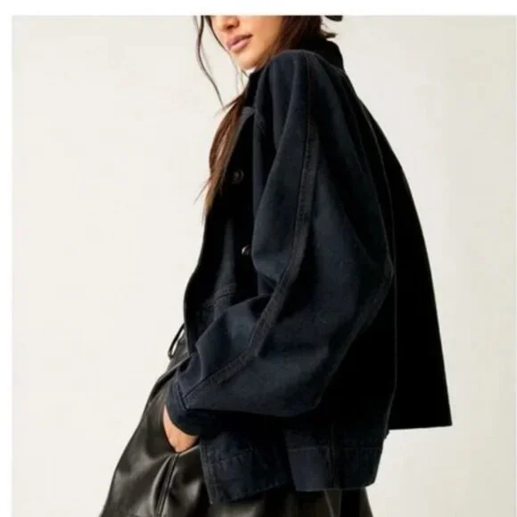 Free People Viva Surplus Jacket in Black - Picture 5 of 8
